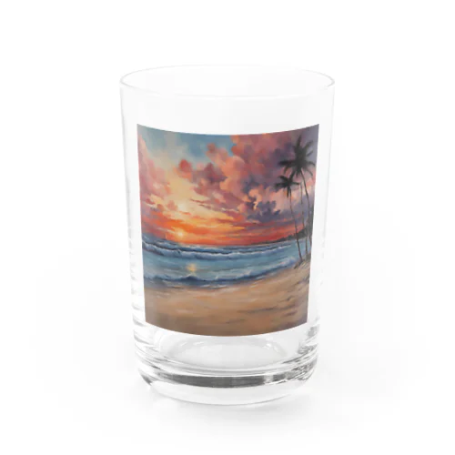 夕日の海辺 グラス