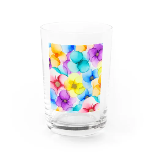 Rainbow Flower Water Glass