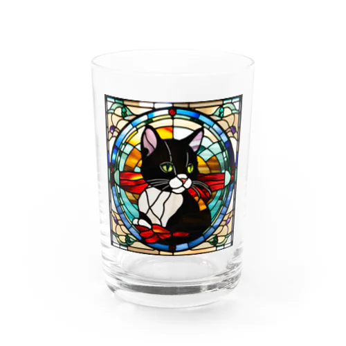 ステンドグラスの黒猫 Water Glass