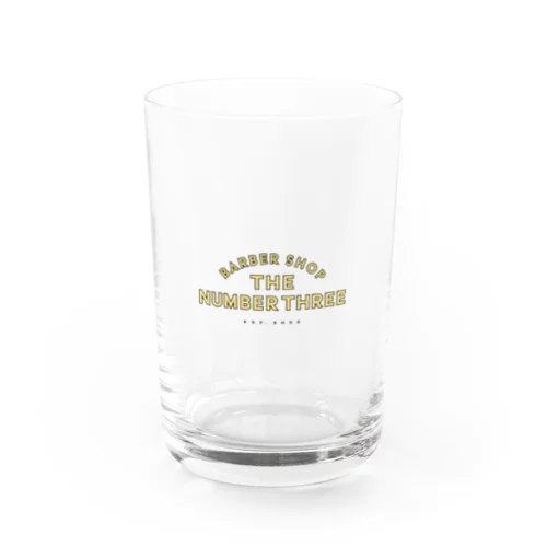 barber shop the number three apparel line Water Glass