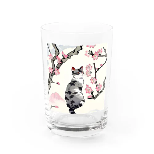 春の花と猫 Water Glass