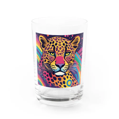 psychedelicなヒョウ Water Glass