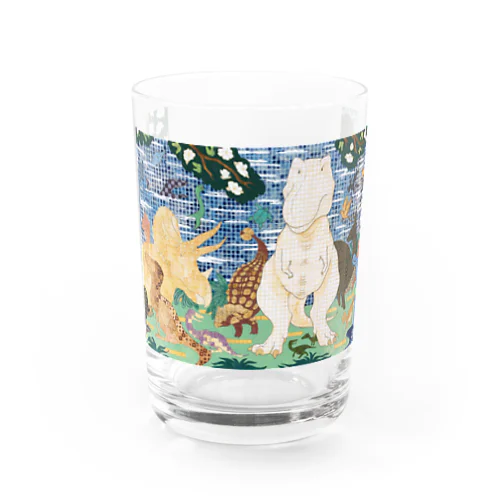 樹花恐竜図シンプル Water Glass