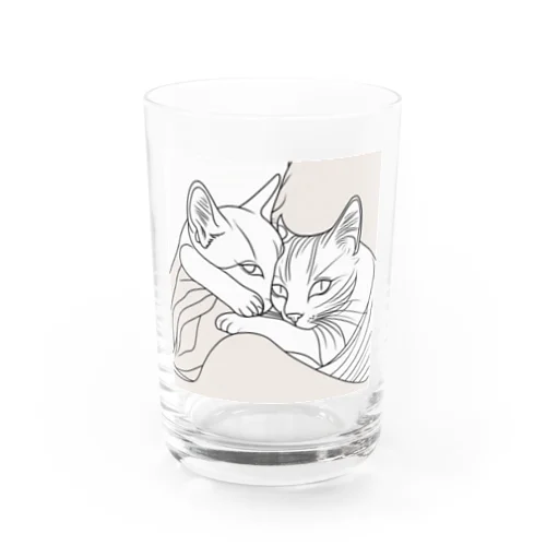 ハグする猫 Water Glass