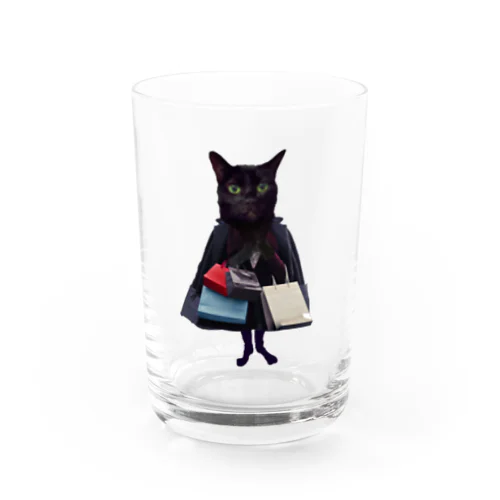 買い物をする黒猫BIBI グラス