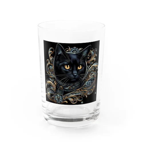 オシャレな黒猫 Water Glass