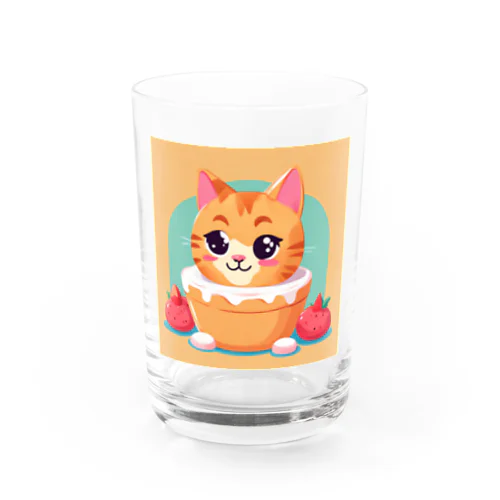 スイーツ大好きな子猫ちゃん Water Glass