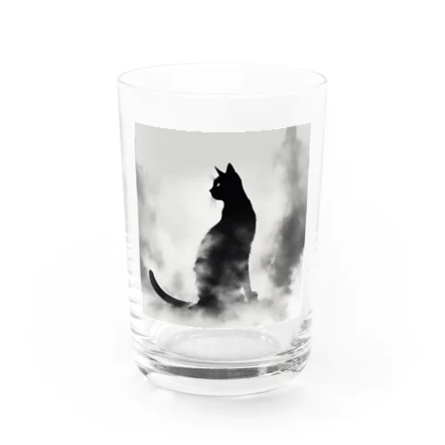 謎めいたモノクロねこ Water Glass