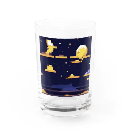 月の見える夜空 Water Glass