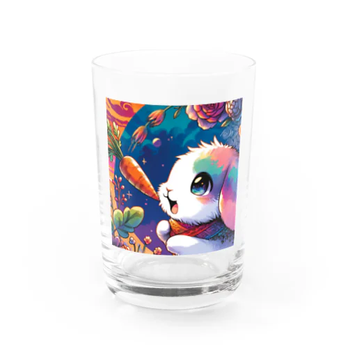 にんじんを食べてるウサギ2 Water Glass