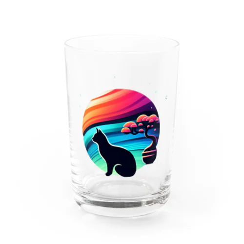 Colorful mood with cats 8 Water Glass