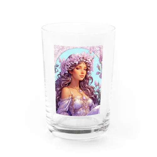 ライラックの花の妖精・精霊の少女の絵画 グラス