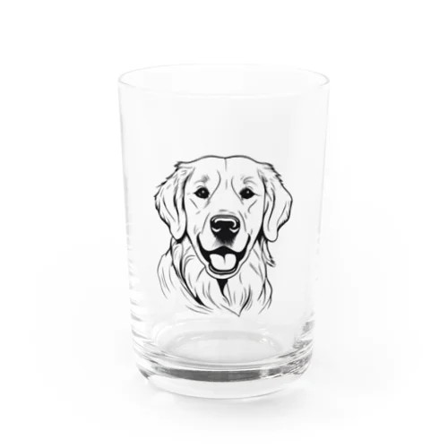 笑顔のゴールデンレトリバー Water Glass