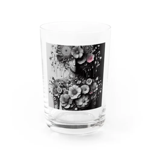 花と女性 Water Glass