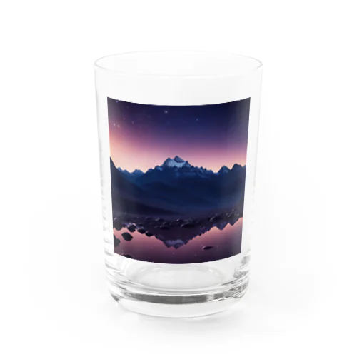 星明かりに包まれた夜の山々 Water Glass