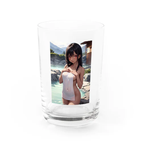 褐色の女の子が贅沢な温泉でまったりと過ごしています。 Water Glass