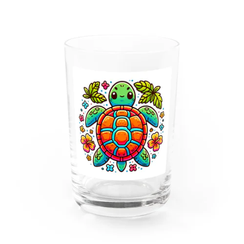 海亀が沖縄の風に彩られる グラス
