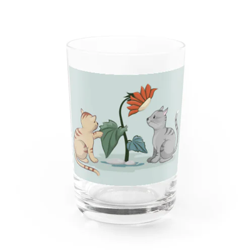 猫と花 Water Glass