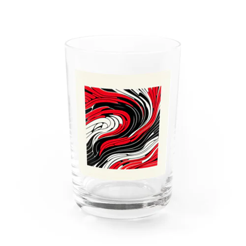 赤黒白ウェーブ Water Glass