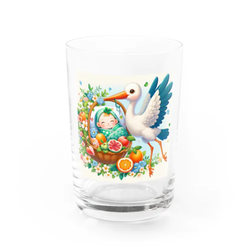 幸せを呼ぶコウノトリ2/Stork of Happiness2 Water Glass