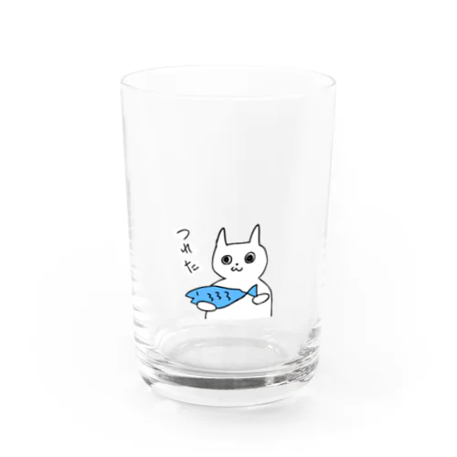 なんかしらんけど釣れたねこ Water Glass