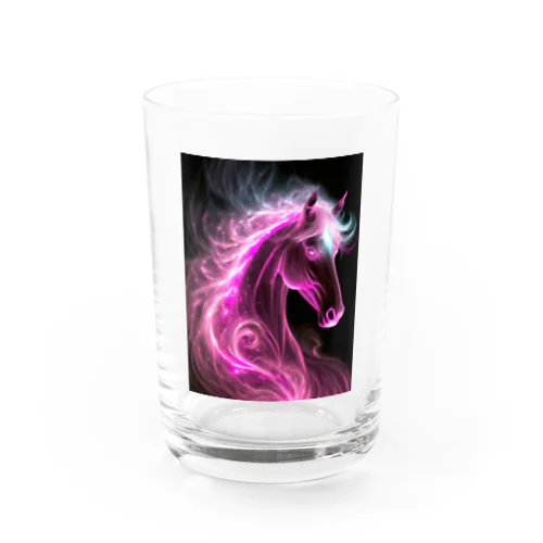 Ruby Flame Horse Water Glass