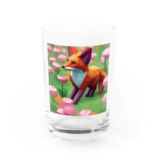 お花畑×きつね Water Glass