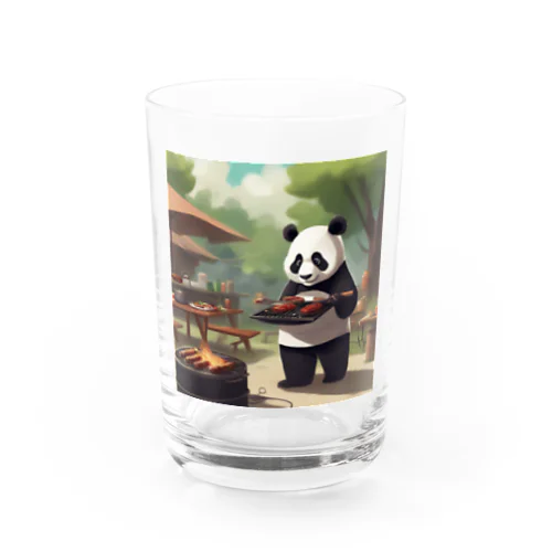 「食欲をそそるパンダが食事を運びます！」 Water Glass