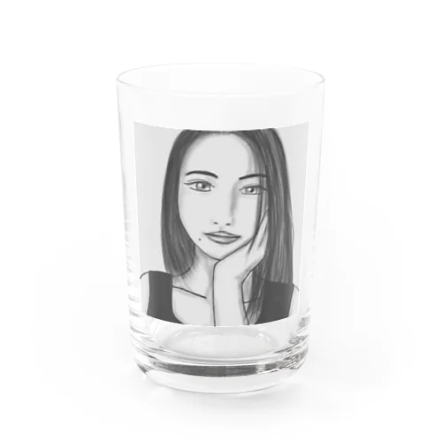 Monotone Girl Water Glass