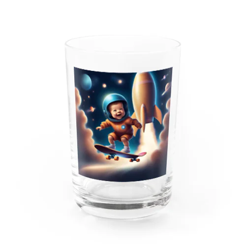 宇宙空間で楽しむ赤ちゃんスケーター Water Glass