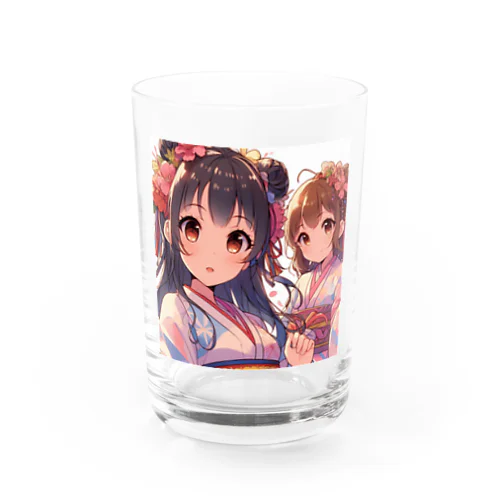 和服が似合う美人姉妹 Water Glass