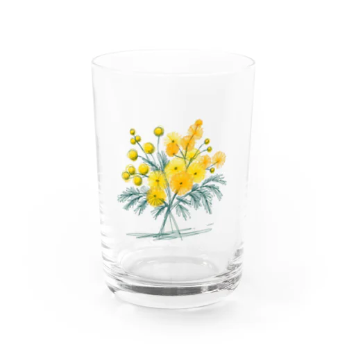 春の訪れを感じさせる鮮やかな黄色のミモザ！ Water Glass