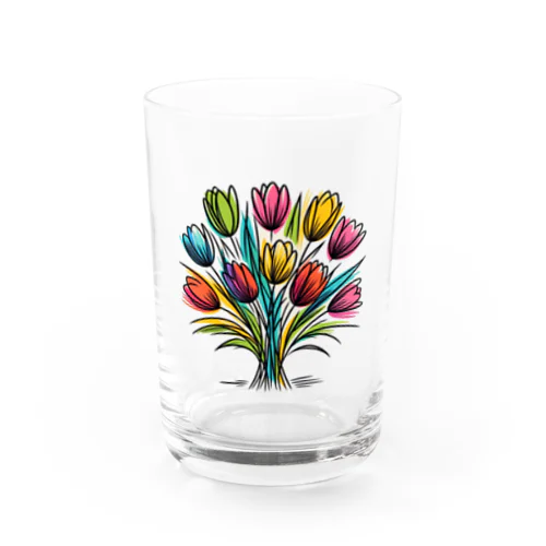 春の訪れを華やかに彩るチューリップ Water Glass