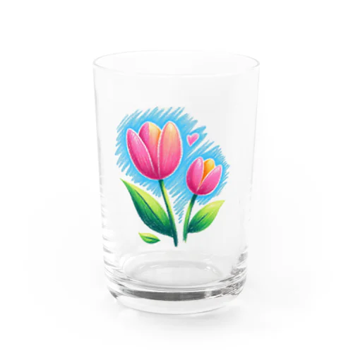 春の訪れを告げる、やわらかなチューリップの花々 Water Glass