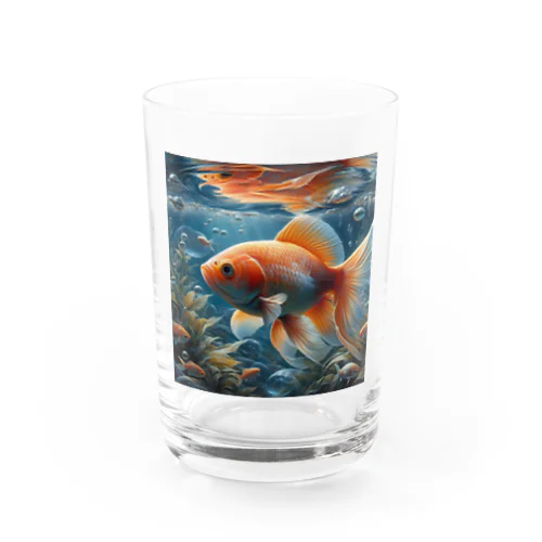 金運招福金魚様 Water Glass