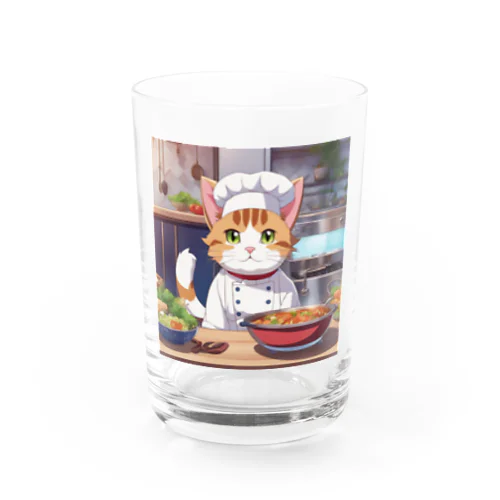 パティシエデビューのネコ Water Glass