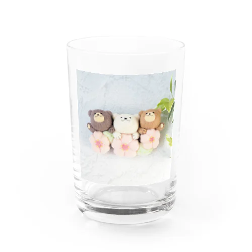 くまの3兄弟（桜） Water Glass