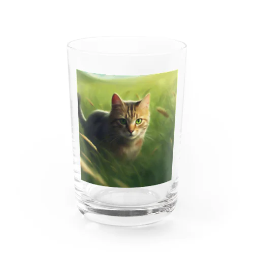 狩りをしている猫 Water Glass