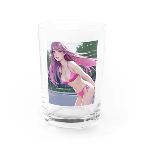 水着で街歩き Water Glass