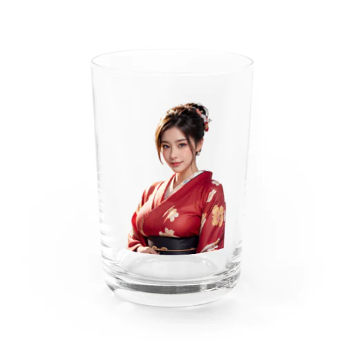 ラメ子_着物_赤 Water Glass