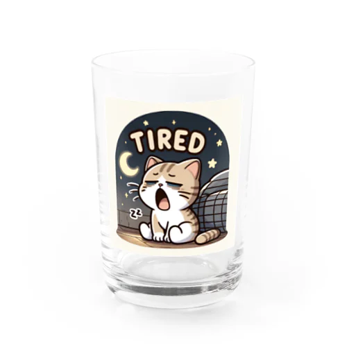 Tired cat7 Water Glass