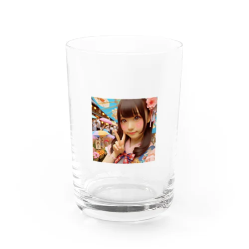 和傘の女の子 グラス