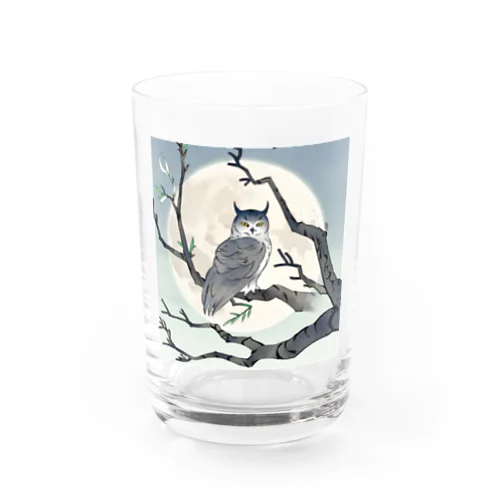 月に照らされた梟 Water Glass