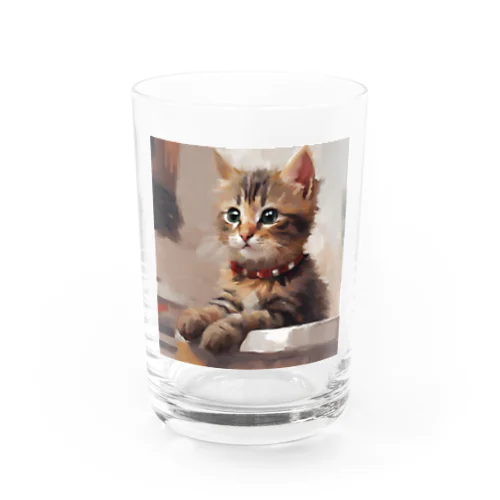 猫の絵画風イラストグッズ Water Glass