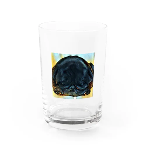 黒パグケンちゃん癒しグッズ Water Glass