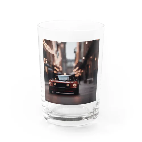 車とネオン Water Glass