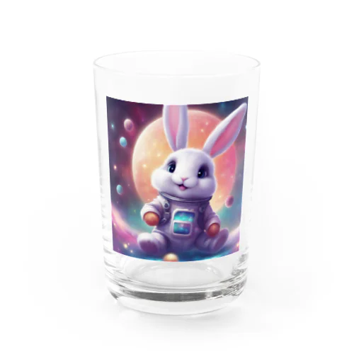 宇宙のかわいいウサギ Water Glass