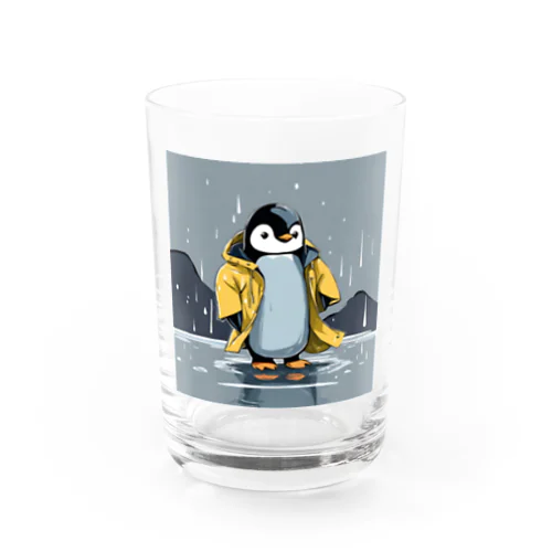 レインコートをつけたペンギン Water Glass