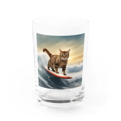 波乗りキャット Water Glass