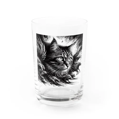 躍動感ある、、ネコ Water Glass